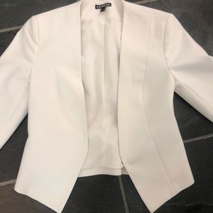 White Crop Blazer